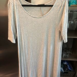 Grey and white striped dress